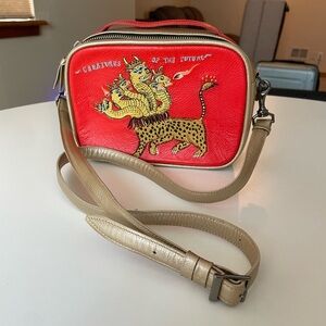 Red and Gold Crossbody Bag